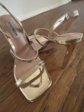 Gold Steve Madden Heeled Sandals